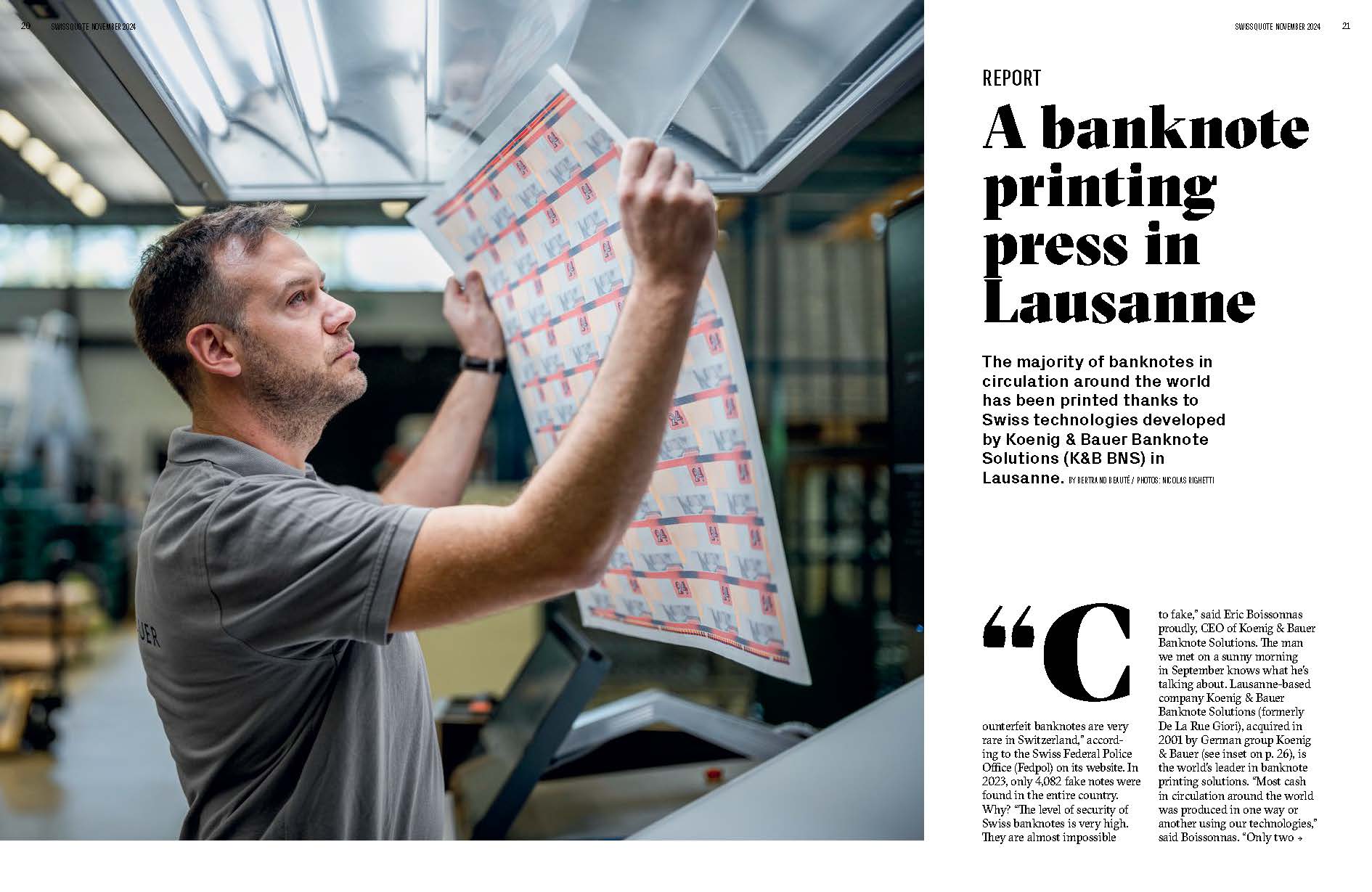 Swissquote Magazine — A banknote printing press in Lausanne, page 1