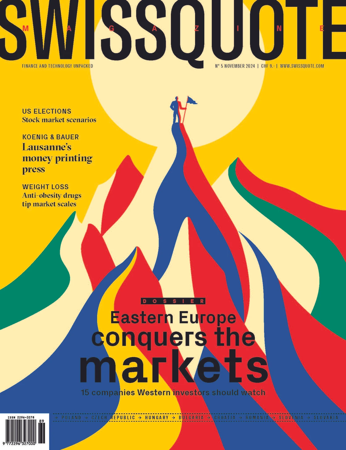 Couverture Swissquote Magazine novembre 2024 — Koenig & Bauer en une